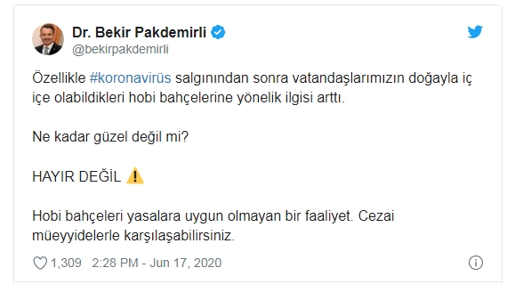 Tarım Bakanı Hobi Bahçesi Alanları UyardI 2 hobi habcesi