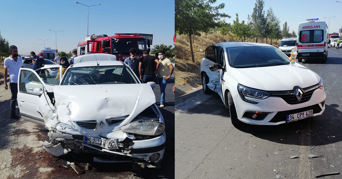 Şanlıufa'da 2 otomobil çarpıştı: 4 yaralı 2 kaza urfa 2