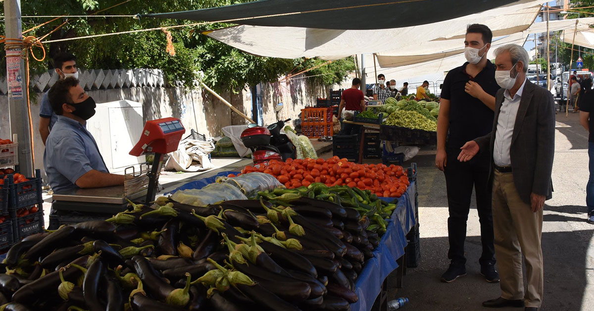 Siverek Belediye Başkanı Aydın, Pazarları Denetledi 1 siverek belediyesi