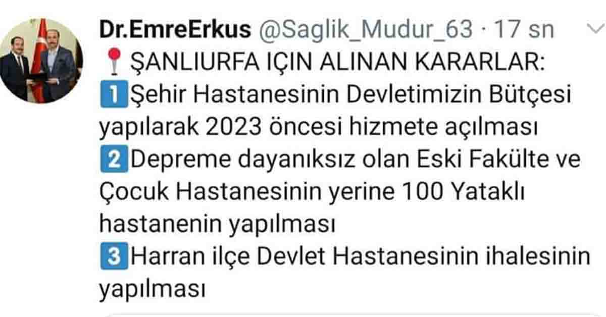 Sağlık müdürlüğün'den:Urfada için alınan kararlar 2 Urfa il sağlık müdürlüğü Açıkladı Urfada için alınan kararlar
