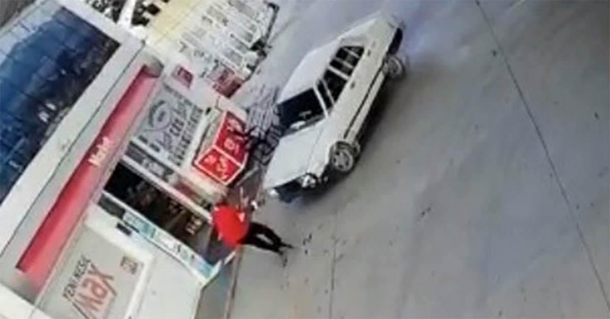 Veresiye yakıt vermeyen benzin istasyonu görevlisini otomobille böyle ezdi 1