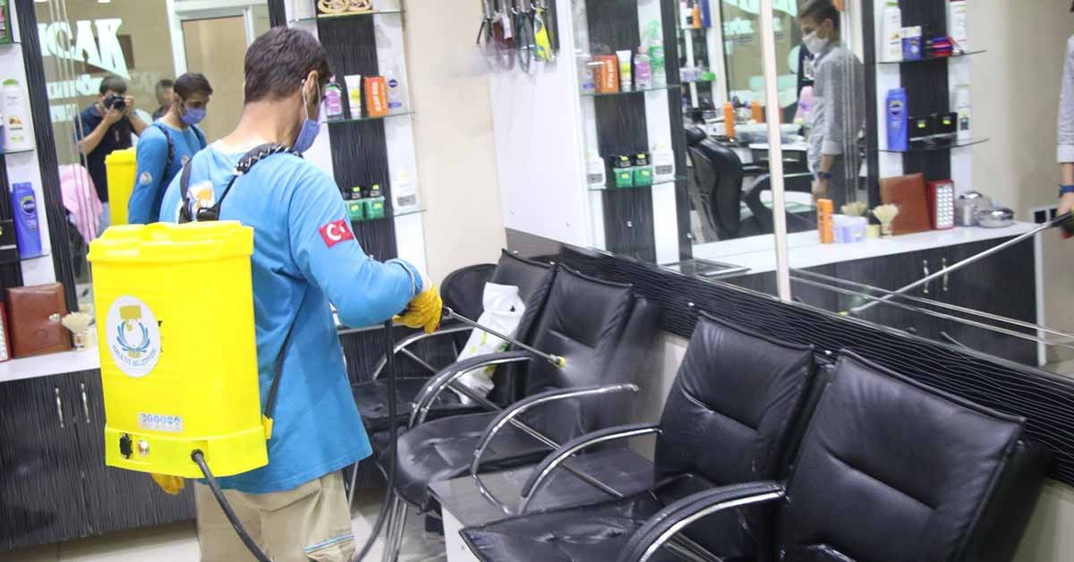 Haliliye’de salgınla mücadele sürüyor 1 Halliye Belediyes