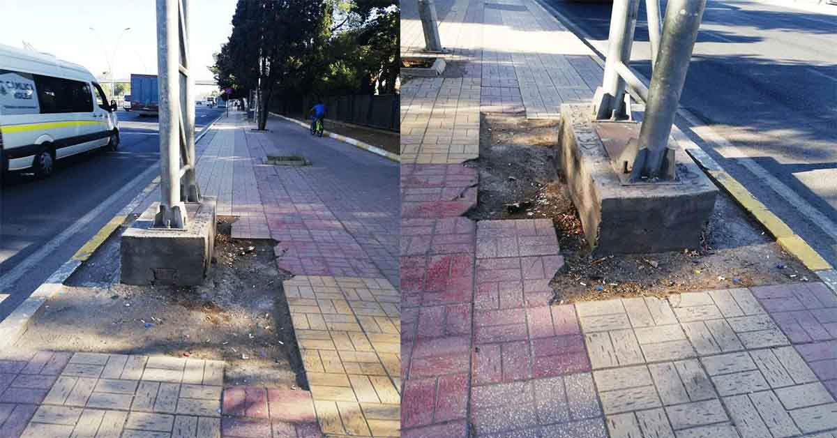 Urfa'da üst geçidin ayağı, zor anlar yaşatıyor! 1 anlıurfa da yolun ortasındaki üst geçidin ayağı zor anlar yaşatıyor 1