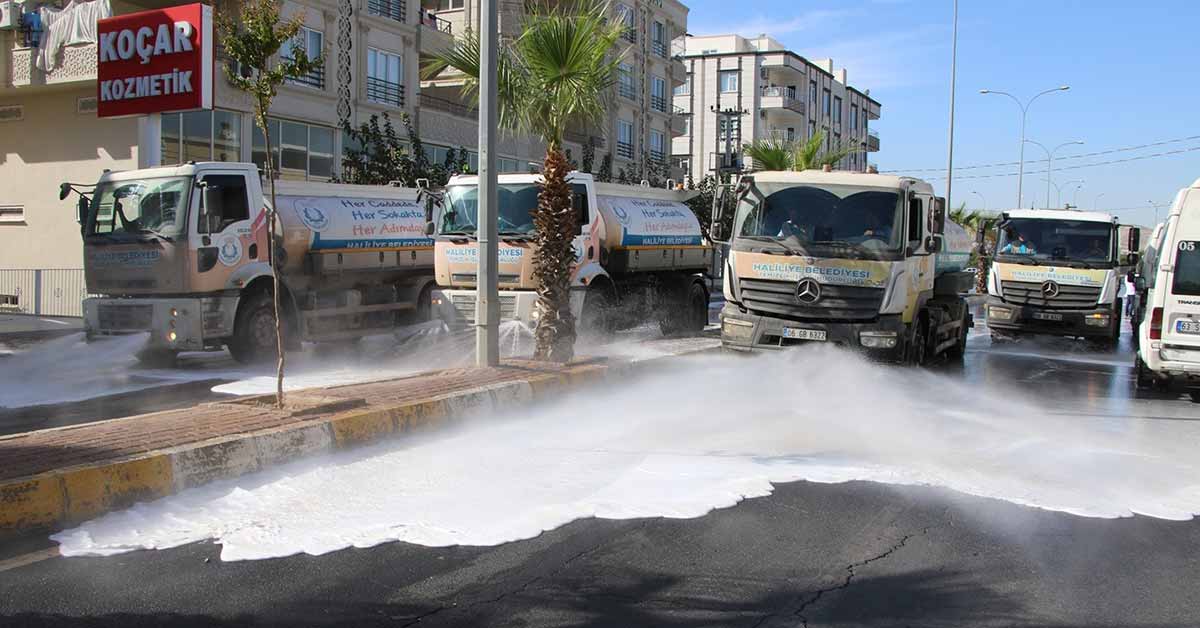 Cadde ve sokaklar beyaza bürünmeye devam ediyor 1 Haliliye Belediyesi