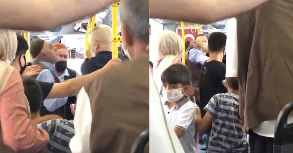 Bir Kadın, Maskesini Yarım Takan Yaşlı Adama Tokat Attı 1 Yaşlı Adam Tokat