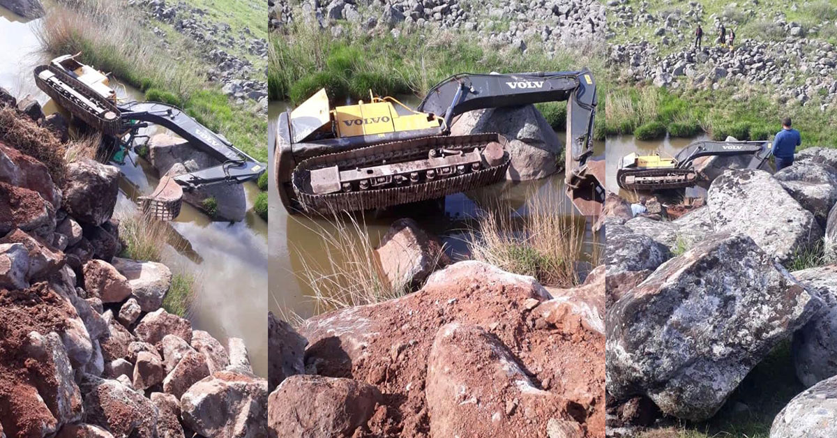 Şanlıurfa'da Feci Kepçe Kazası 1 Kepçe Kazası