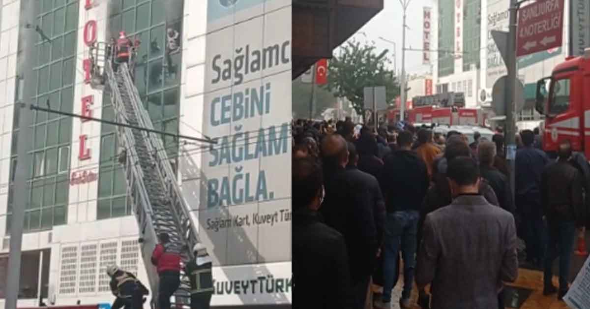 Urfa'daki Otel Yangını Kontrol Altına Alındı 1 Urfa Otel yangın