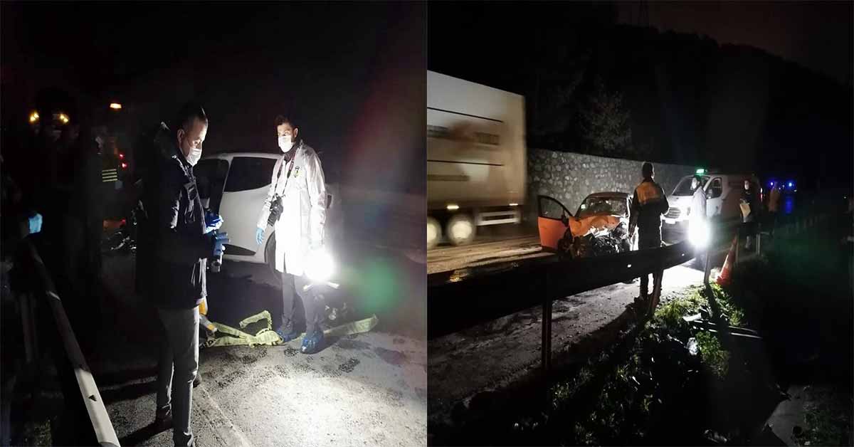 Otomobil, tıra arkadan çarptı: 1 ölü, 2 yaralı 1 Otomobil, tıra arkadan çarptı: 1 ölü, 2 yaralı