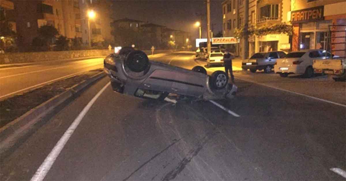 Takla attı, metrelerce sürüklendi