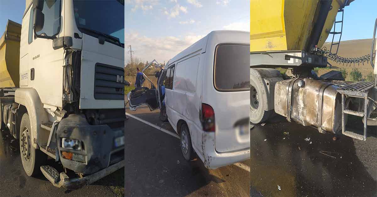 Minibüs ile kamyon çarpıştı: 1 ölü, 2 yaralı