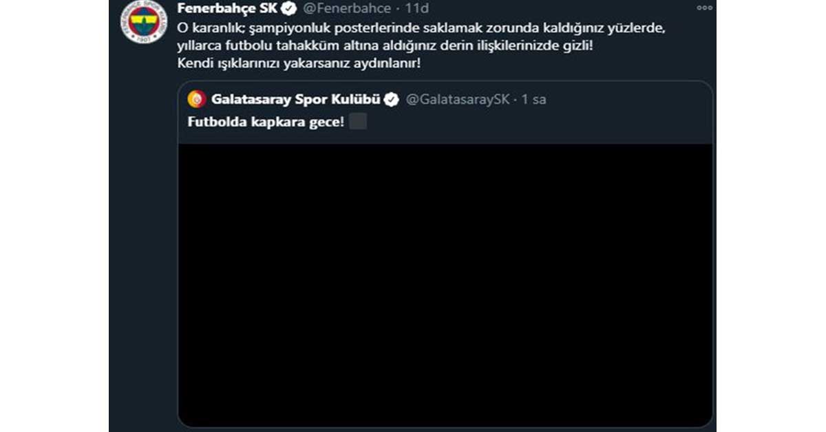 Fenerbahçe ve Galatasaray'dan dikkat çeken paylaşım 2 Fenerbahçe Galatasaray