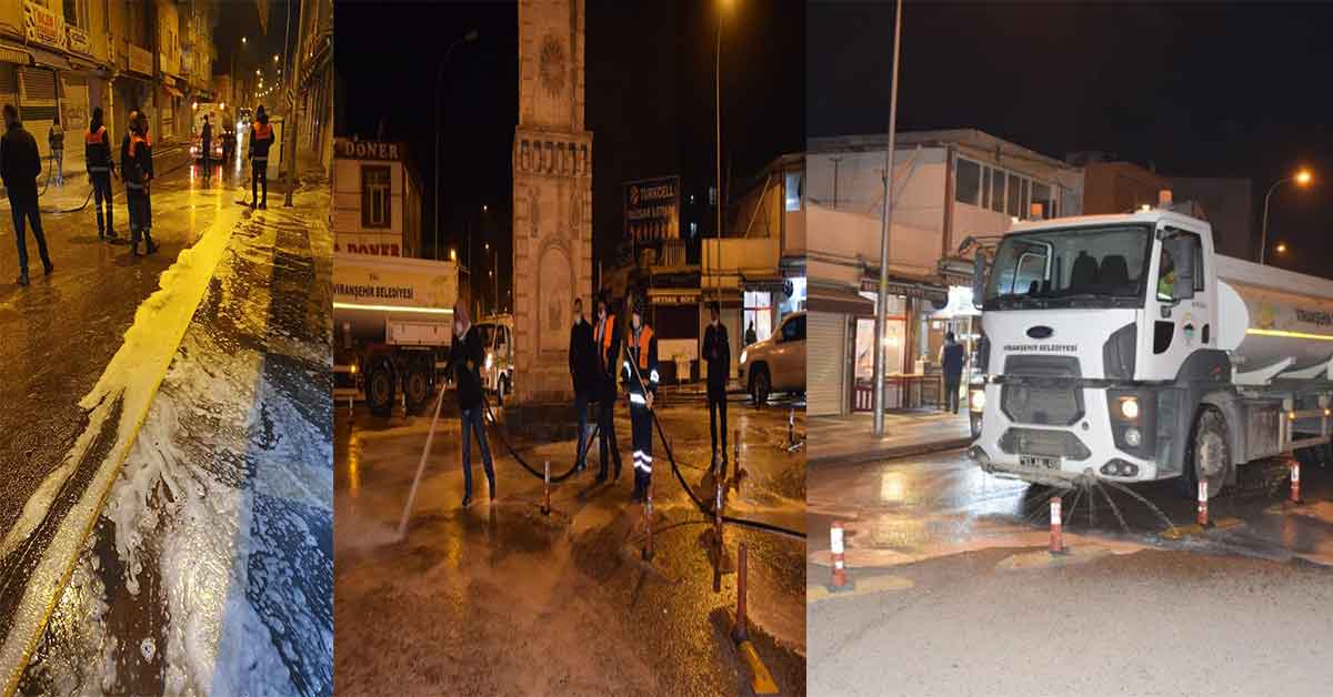 Viranşehir belediyesi'nden dezenfekte çalışması