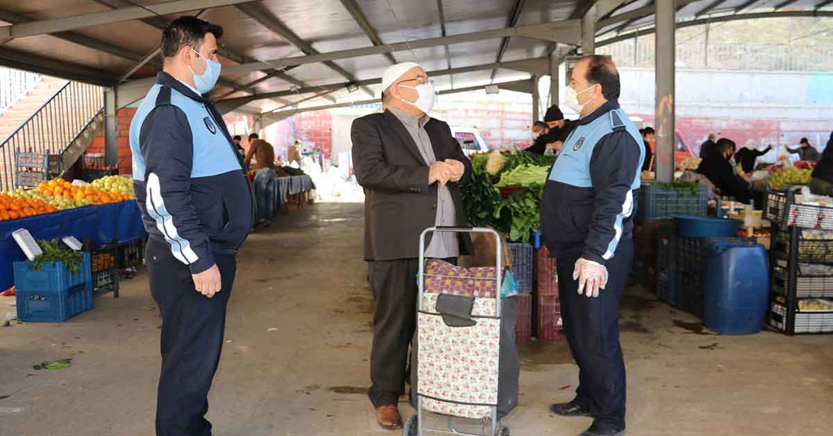Karaköprü Zabıtadan Pazar Yerinde Pandemi Denetimi 1 Karaköprü Belediyesi