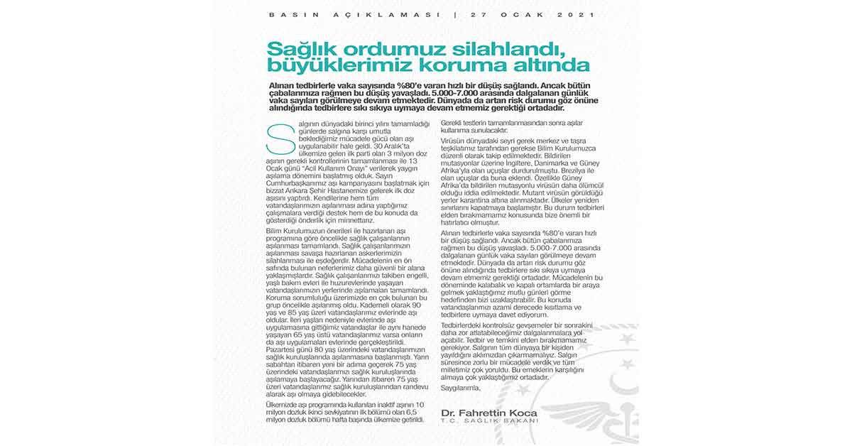 Bakan Koca'dan toplantı sonrası açıklama yaptı 1 Bakan Koca'dan toplantı sonrası açıklamalar