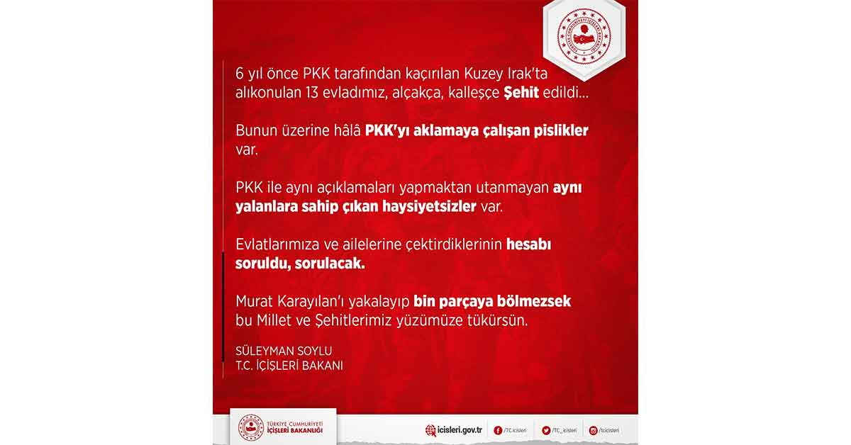 Bakan Soylu şehitler için açıklama yaptı 2 Bakan Soylu şehitler için açıklama yaptı