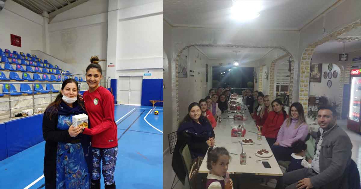 Sibel Ekinci'den Voleybolculara moral ziyareti