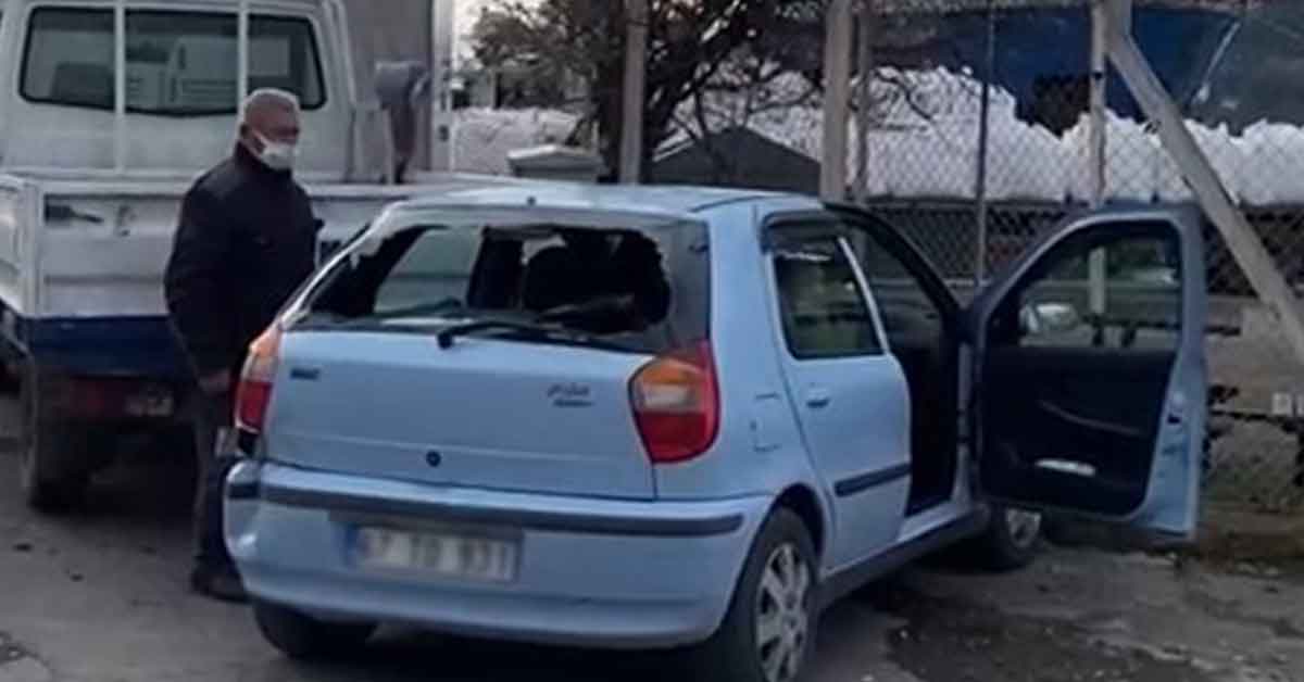 Tır park halindeki aracı biçti