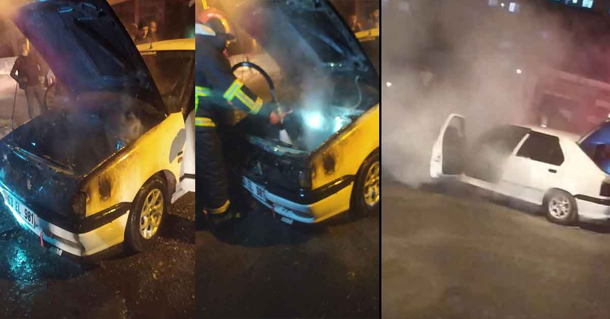 Şanlıurfa'da Park halindeki otomobil alev alev yandı