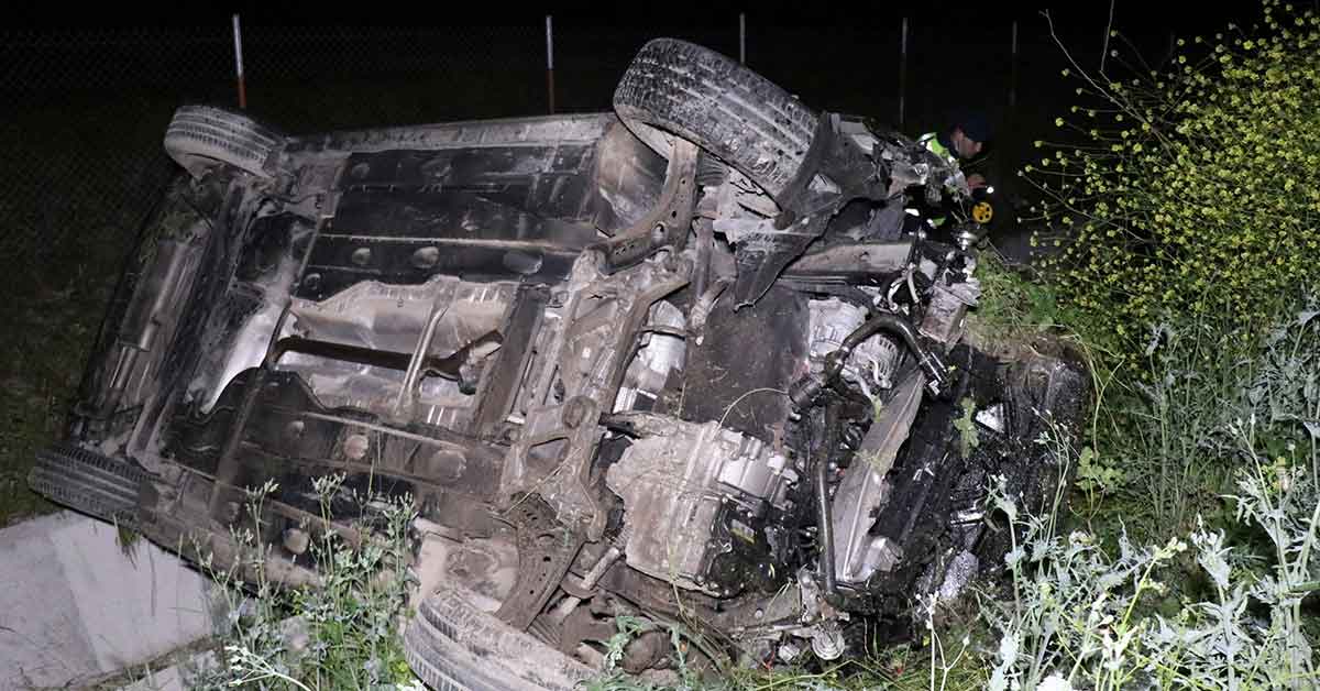 Önüne çıkan domuza çarparak şarampole uçtu: 6 yaralı