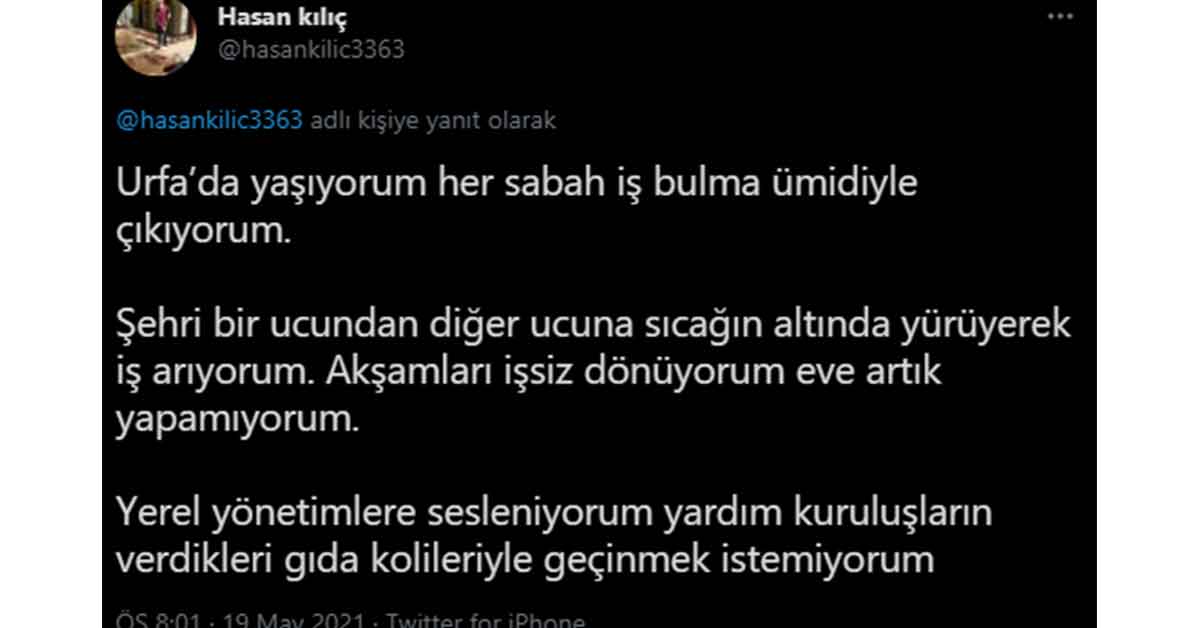 İşsizlik Urfalının Pisikolojisini Bozdu İş İstiyorum!