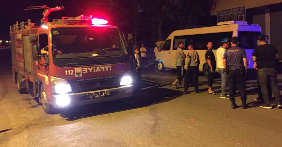 Siverek'te park halindeki minibüs kundaklandı 1 siverek kundaklama