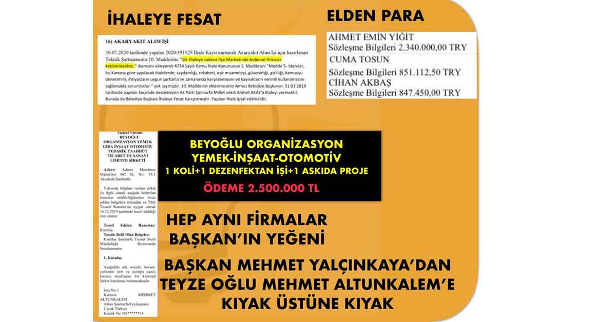 Yalçınkaya, İhaleleri Teyzesinin Oğluna Vermiş 3 yalcinkaya 1