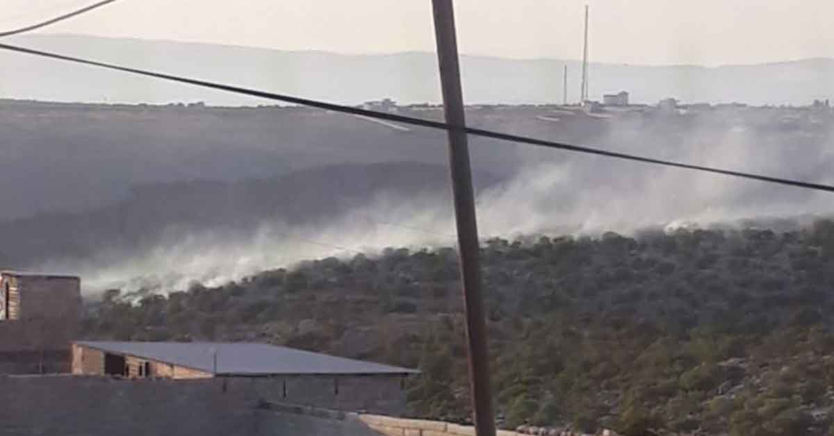 Halfeti'de ağaçlık alanda yangın çıktı
