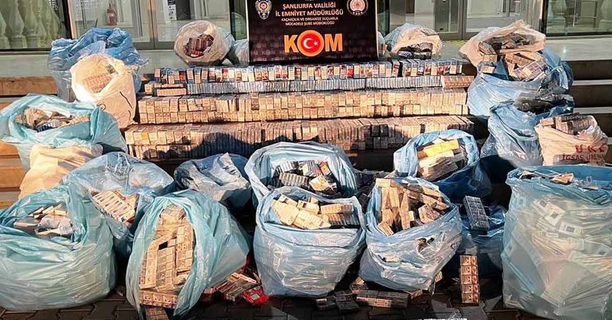 Akçakale'de binlerce paket kaçak sigara ele geçirildi!