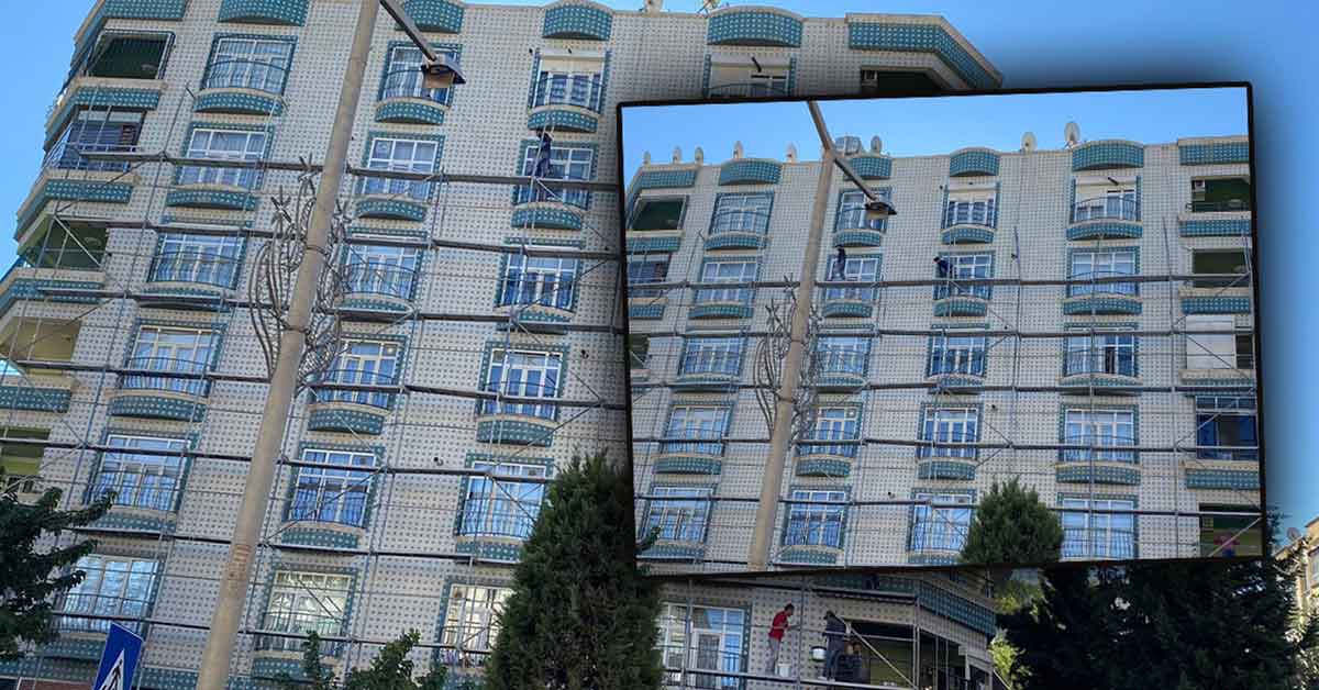 Urfa'da metrelerce yüksekte kazaya davetiye çıkardılar 1 Urfa'da metrelerce yüksekte kazaya davetiye çıkardılar