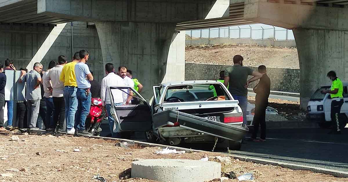 Urfa'da otomobil refüje çarptı