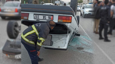 Photo of Urfa’da Trafik Kazası! Araba Ters Döndü