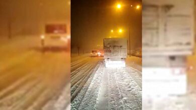 Urfa'da Kar yağışı, kazalar... Onlarca araç mahsur kaldı!