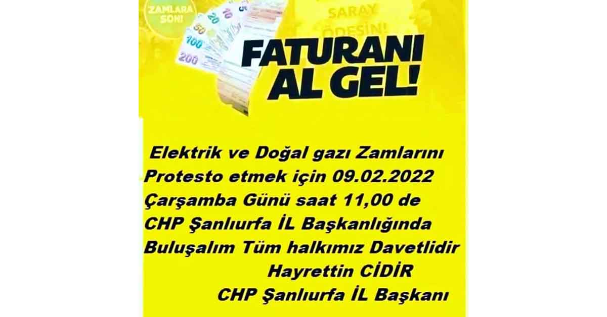 CHP elektrik faturalarını protesto edecek