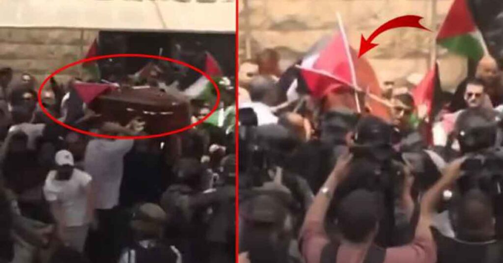 Ölüye Bile Zulmedildi! Öldürülen Muhabirin Tabutu Düştü! 1 filistin muhabir