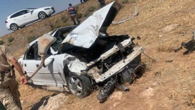Urfa’da kaza: Otomobil şarampole devrildi