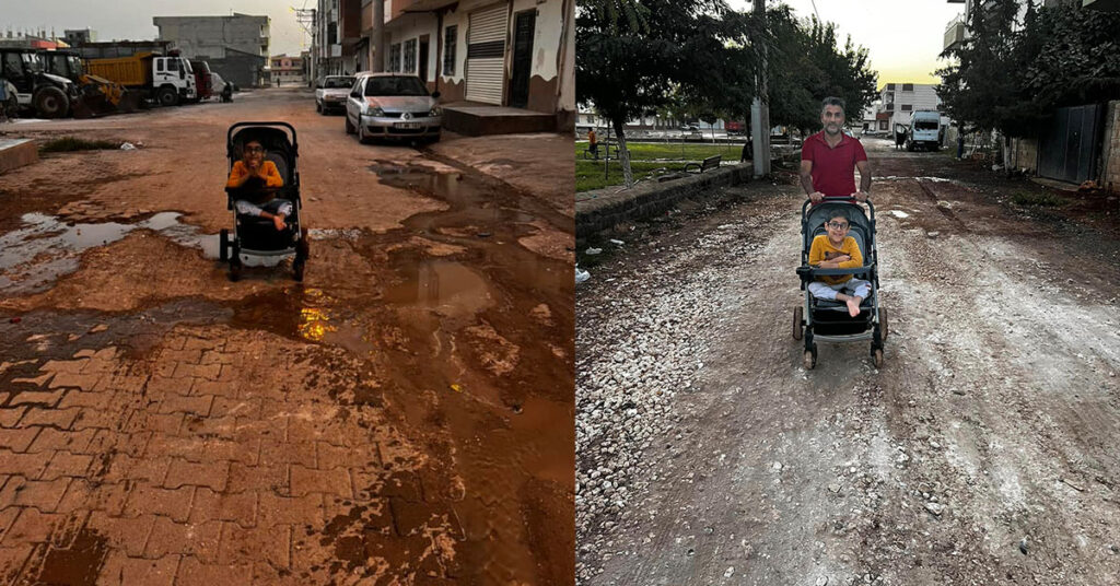 Viranşehir Yolları Engellilerin Korkulu Rüyası 1 bozuk yol