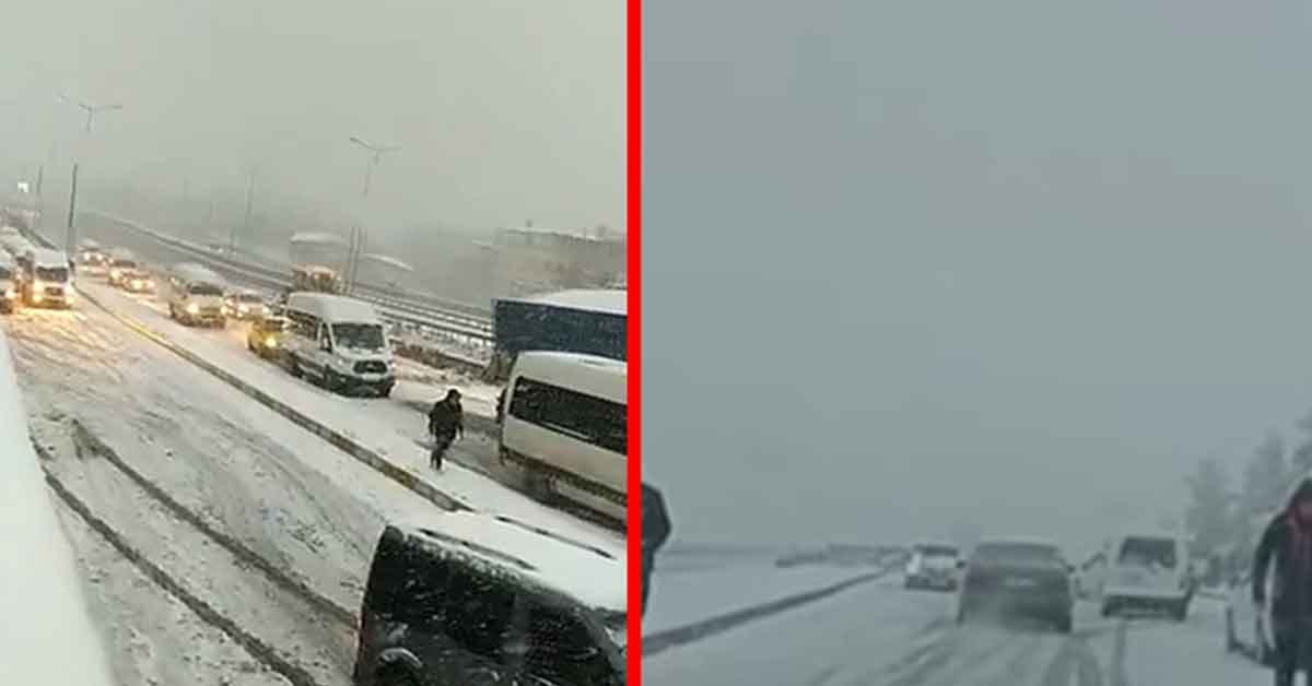 Kar yağışına hazırlıksız yakalanan sürücüler yolda mahsur kaldı