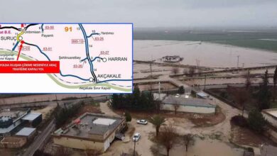 Sel sonrası Suruç-Akçakale yolu ulaşıma kapandı