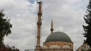 Dergah Camisi Minaresinin Onarımı Devam Ediyor